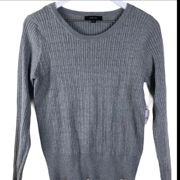 ACTIVE USA NWT WOMENS GRAY TOP SHIRT SWEATER WINTER CASUAL DRESSY FALL SIZE XL - Picture 1 of 5